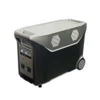 Batterie Externe Portable avec Panneau Solaire LiFePO4, Stockage d'Énergie, Onduleur à Onde Sinusoïdale Pure, Poignée et Roues