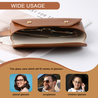 Logo personnalisé classique couleur unie PU étui à lunettes lunettes de protection en cuir souple sac de rangement étui pour lunettes emballage