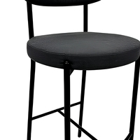 Tabouret de bar rembourré en gros avec pieds en métal noir, chaise de comptoir moderne pour hôtel, restaurant, café, projet commercial extérieur
