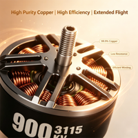 Moteur brushless 6S avec enroulement en cuivre de haute pureté, moteur de drone outrunner à haut rendement pour applications à temps de vol étendu