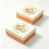 Boîtes d'emballage personnalisées pour produits pour bébés, boîte avec couvercle et base, impression de logo personnalisé, boîte en papier avec compartiments pour vêtements de bébé