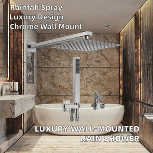 Wall Mounted Rain <b>Shower</b> Set Concealed Brass Mixer Valve Square <b>Shower</b> Head Single <b>Handle</b> for Hotel Bathroom - Product Image 2