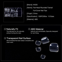 100 pièces/boîte – Faux ongles d'orteil à tête plate et arrondie, couvrance totale, en gel souple, durables, en ABS, pour salon de pédicure