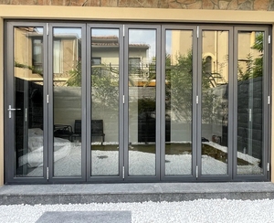 <span class=keywords><strong>Porte</strong></span> <span class=keywords><strong>d</strong></span>'<span class=keywords><strong>entrée</strong></span> en verre moderne de haute qualité, étanchéité renforcée, robustesse supérieure, durable, pour garages et villas, extérieur, pliante, isolation phonique - Product Image 5