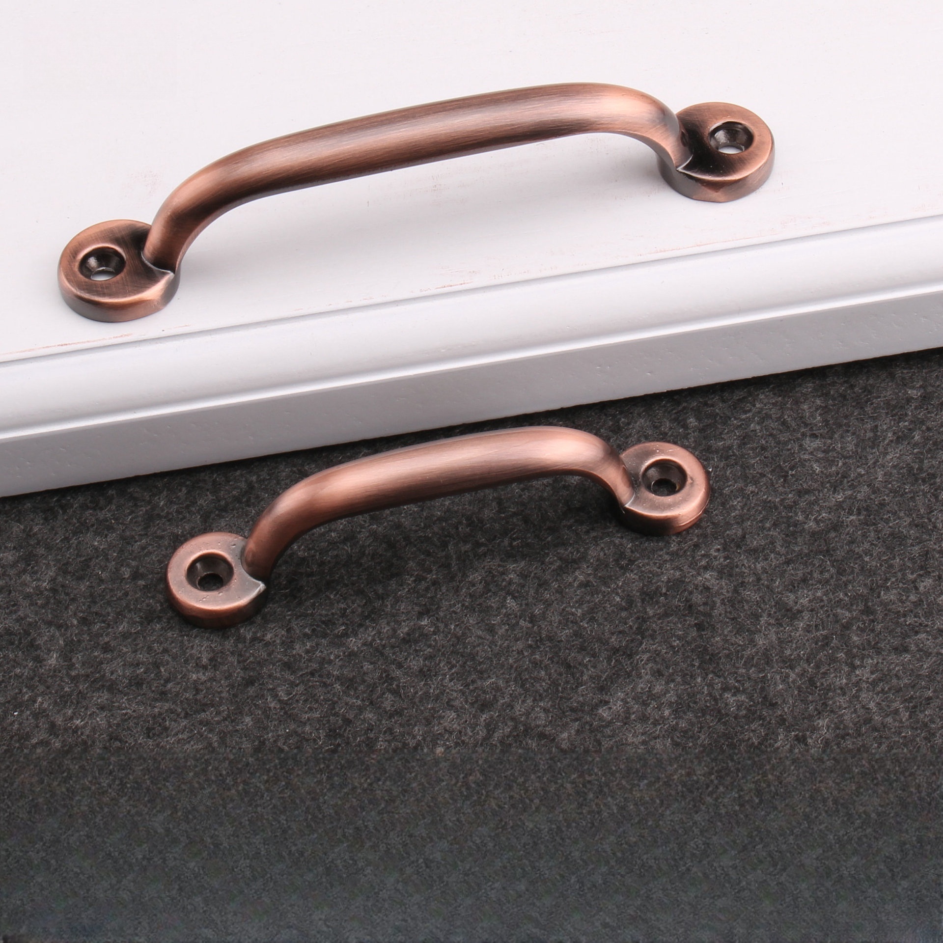 Modern Antique Bronze Two-Hole Arched Furniture Handles Zinc Alloy for Dresser Bedroom Dining Wardrobes-Durable Easy