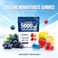 Créatine Monohydrate en Gommes OEM ODM Production à Haute Capacité Qualité Supérieure Endurance Musculaire Athlétique GMP Export