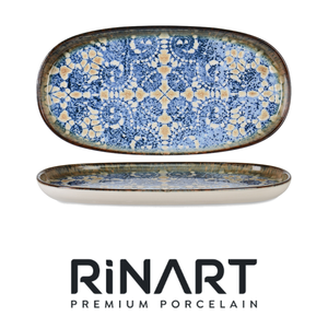 Plato de Servir Ovalado Bluet, 25 × 13 cm, Altura 1.6 cm, Porcelana Fina Premium, Impresión Digital Rinart - Product Image 4