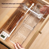 Boîte de rangement pliable et empilable transparente en plastique pour la cuisine, les couverts, les sous-vêtements et les chaussettes