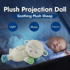 Mainan mewah kustom lucu elektronik untuk hadiah mainan domba tidur bayi untuk anak-anak boneka binatang mewah