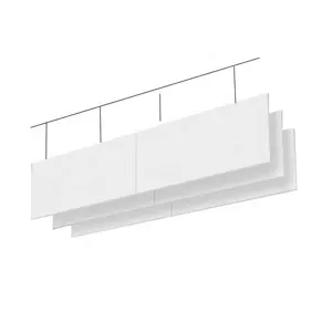 Suspended Acoustic Panels Baffles Glass Wool Sound Beam Ceiling Sound Absorbing Baffle Beam