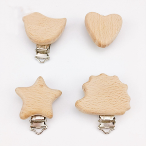 Attache-sucette rond en bois naturel, Design personnalisé en bois naturel pour bébé, 10 pièces 35mm - Product Image 6