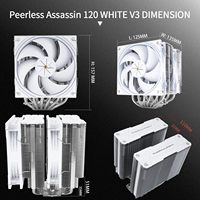 Dispenseur de chaleur en cuivre et en aluminium Thermalright PA120 blanc V3 double refroidissement pour refroidisseur d'air CPU