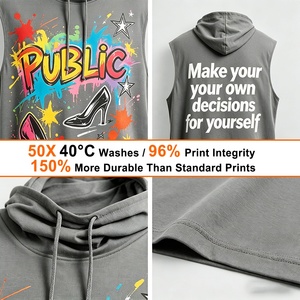 T-shirt sans manches pour homme, coupe ample, imprimé numérique, graffiti dessiné à la main, sérigraphie, qualité ODM supérieure, personnalisable - Product Image 2