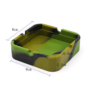 Cendrier à cigares carré écologique vert noir bleu camouflage couleur drôle extérieur debout logo personnalisé cendrier à fumée en silicone - Product Image 3