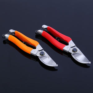 Sécateur Yeshine pour la cueillette des fruits, 7 pouces, en acier inoxydable, à lames croisées, pour l'aménagement paysager, manche rouge orangé - Product Image 1