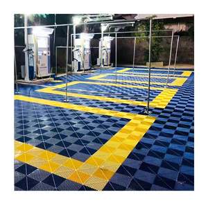 Carreaux de sol amovibles en plastique de conception moderne, antidérapants et résistants à l'usure pour atelier de lavage de voiture ou garage - Product Image 3