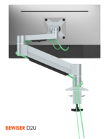 Support pour moniteur LCD Bras à ressort à gaz Support pour moniteur d'ordinateur robuste (BEWISER D2U)