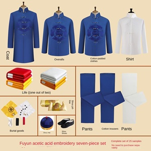 <span class=keywords><strong>Llll</strong></span> High-End Women's Men's Ancianos Bordado Conjunto de cubierta de siete piezas Zapatos y sombreros modernos azules - Product Image 3