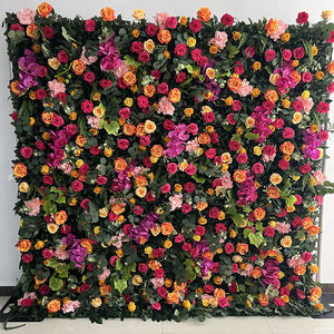 Toile de fond de mariage romantique en tissu de soie écologique, carrée, 8 pieds, personnalisable, durable, avec murs floraux enroulables - Product Image 4