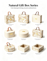 Boîte cadeau écologique réutilisable en riz et abricot, étiquette dorée, impression végétale, portable, fermeture magnétique, faite à la main pour les fêtes et les anniversaires