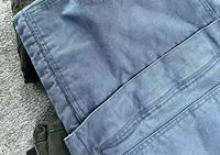 Blouson Bomber en Toile de Coton Délavée à l'Acide avec Logo Personnalisé pour Homme, Veste de Travail Épaisse Enduite de Cire, Coupe-Vent Vintage en Toile de Canard