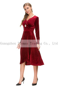 Nuovi arrivi <span class=keywords><strong>vestiti</strong></span> <span class=keywords><strong>invernali</strong></span> <span class=keywords><strong>da</strong></span> <span class=keywords><strong>donna</strong></span> a metà polpaccio abito Vestido in velluto semplice vendita caldo nuovo stile Design primavera autunno