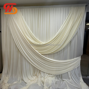 Tissu de fond en soie blanche sur mesure SMOOTH pour décorations de scène de mariage - Product Image 2