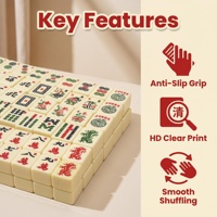 Jeu de Mahjong américain moderne, couleur ivoire, taille standard, en acrylique, pour 4 joueurs, accessoires complets, jeu de société pour la maison, fabrication en usine