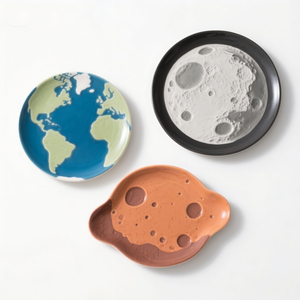 Cendrier en céramique Planètes avec couvercle, Cendrier créatif Lune & Mars, Décoration d'intérieur sur le thème spatial, 4.3x4.3x3.5 pouces - Product Image 6