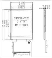 Layar Jam Tangan Pintar 2.4 TFT LCD 240 * 320 ST7789 Antarmuka SPI dengan Lampu Latar LED Putih dan Sentuh