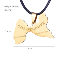 Populaire Tresse Corde Collier En Acier Inoxydable Pendentif Collier Guadeloupe Martinique Lareunion France Carte Collier Pour Les Femmes