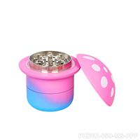 Puff Puff Pass Brand Series Broyeur de cigarettes en plastique en alliage de zinc à 4 couches Rainbow Color Spray Paint Frosted Champignon