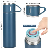 Botol minum vakum stainless steel terisolasi termos 500ml set hadiah logo custom portabel anti bocor dinding ganda untuk bepergian