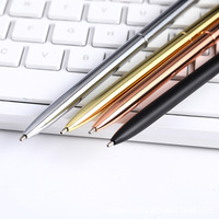 Support de bureau pour stylo à bille, support pivotant, entonnoir, artisanat, métal fin, rétractable, léger, or, argent, stylo de bureau