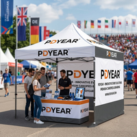 Gazebo publicitaire portable, imperméable, avec impression personnalisée, tentes de marché pour les vendeurs
