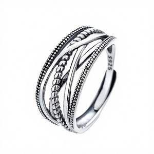 Anillos de Plata Ortodoxos Vintage al por Mayor de China, Joyería de Moda para Mujer 925, Chapado en Oro Mate, Diseño Único, Regalo de Boda - Product Image 2