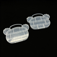 Boîte de rangement en plastique PP écologique et mignonne en forme de petite tête d'ours pour attaches pour cheveux