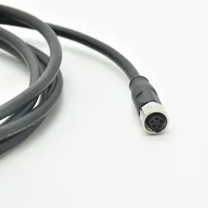 Câble de déblindage circulaire en PVC à 6 broches, connecteur M8 de moulage électrique étanche