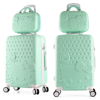 Valise rose ABS pour enfants 20/24/28 pouces, valise de voyage, ensemble de bagages de voyage pour filles mignonnes