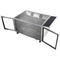 Mobiele zonne- en elektrische voedseldroger met 10 grote gaasplaten, droogmachine voor granen, specerijen, fruit en groenten.