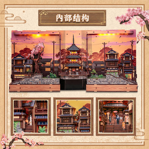 บ้านไม้ประกอบเองรุ่น CuteBee Twilight Sakura Path พร้อมไฟ ของเล่นเสริมพัฒนาการสำหรับวัยรุ่นอายุ 7-14 ปี - Product Image 3