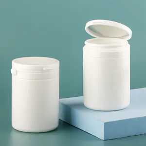 Bouteille de chewing-gum en HDPE de 250ml avec bouchon détachable Capsules de bouteille d'emballage de supplément en plastique