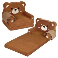 Siège pliant compact et léger en mousse compressée motif ours de dessin animé pour enfants, tout-petits et bébés – Fauteuil de jeu pour salon