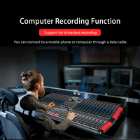 Console de mixage DJ professionnelle pour scène, 24 effets DSP, réverbération, moniteur, carte son, mixeur audio USB 24 canaux