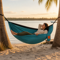 Hamac de camping portable en toile pour l'extérieur, léger et compact, lit suspendu pour les voyages, la randonnée, la pêche, la pelouse, le jardin