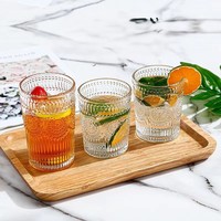 Tasses à thé élégantes en verre transparent, design européen, plaquées or, 300 ml et 350 ml, compatibles lave-vaisselle et micro-ondes, pour restaurant et bar