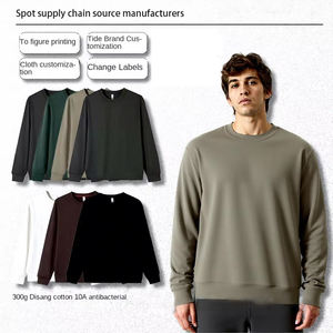 300グラム 10A ディッサン グレード 抗菌 ラウンドネック メンズ カジュアル ルーズフィット パーカー カスタムデジタルプリントロゴ付き - Product Image 4
