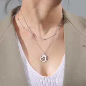 Collier pendentif en acier inoxydable plaqué or 18 carats personnalisé cadeau maman et bébé pour les femmes enceintes pour les mariages (KSS421) - Product Image 6