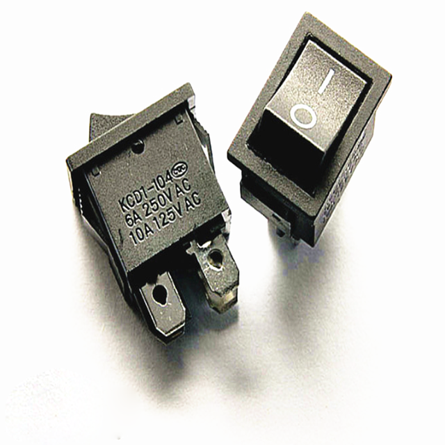 4 Pins 2 Position on Off Black Power Switch 6A 250V/10A 125V Rocker Switch Mini Boat Switch 21*15 Without Lamp KCD1-104