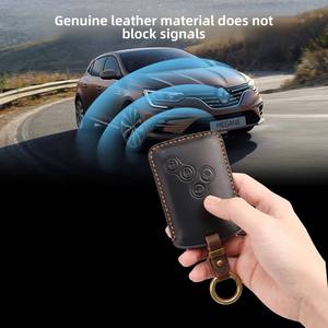 Étui à clés vintage adapté aux anciennes Renault Koleos, Renault Loro, Scenic et autres véhicules, en cuir véritable fait main avec - Product Image 3